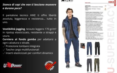 Pantaloni HIKE U-Power: Vestibilità Jogging e regolazione con Zip al Fondo Gamba