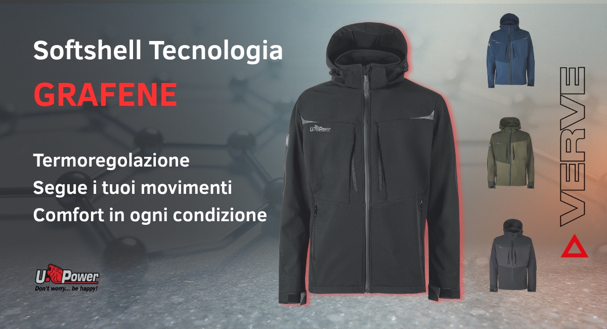 Verve_Giacca_Softshell_UPower_Grafene Giacca Softshell U-Power Verve Grafene: Comfort e Protezione sul Lavoro e Tempo Libero