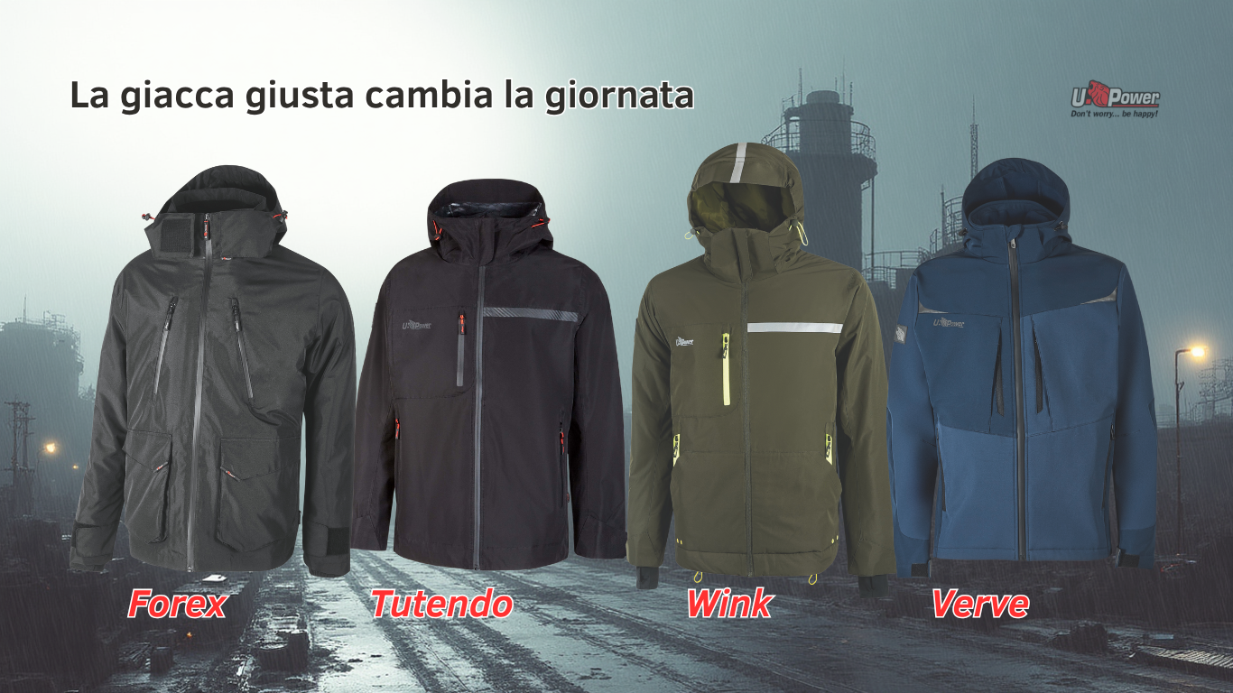 Giacche_Invernale_U-Power Non tutte le giacche lavorano con te. Scopri quella che ti fa stare asciutto, comodo e pronto in ogni condizione.