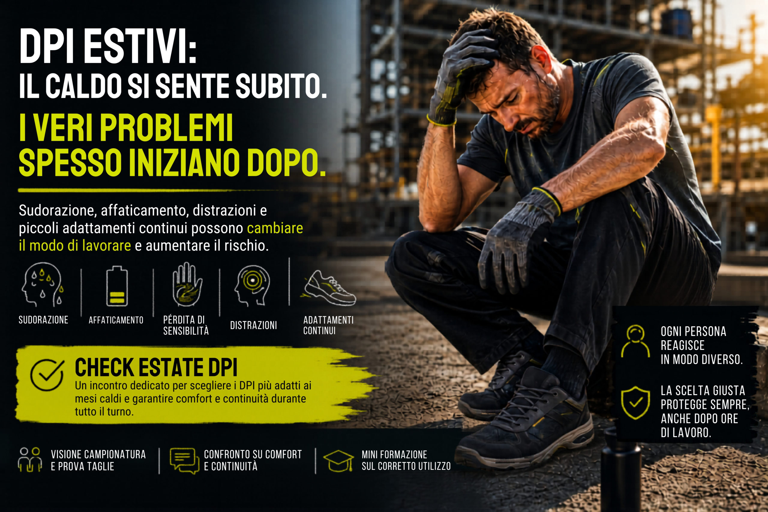 DPI Estivi e Scarpe Antinfortunistiche: come evitare affaticamento e criticità durante il turno